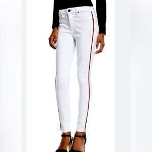 Parker Smith Twisted seam striped skinny ankle jeans size 24